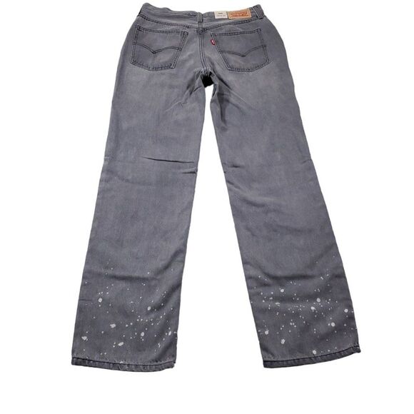 Levi’s Low Pro Stonewash Mid Rise Relaxed Straight Gray Bleach Splatter Size 28 - Picture 3 of 13